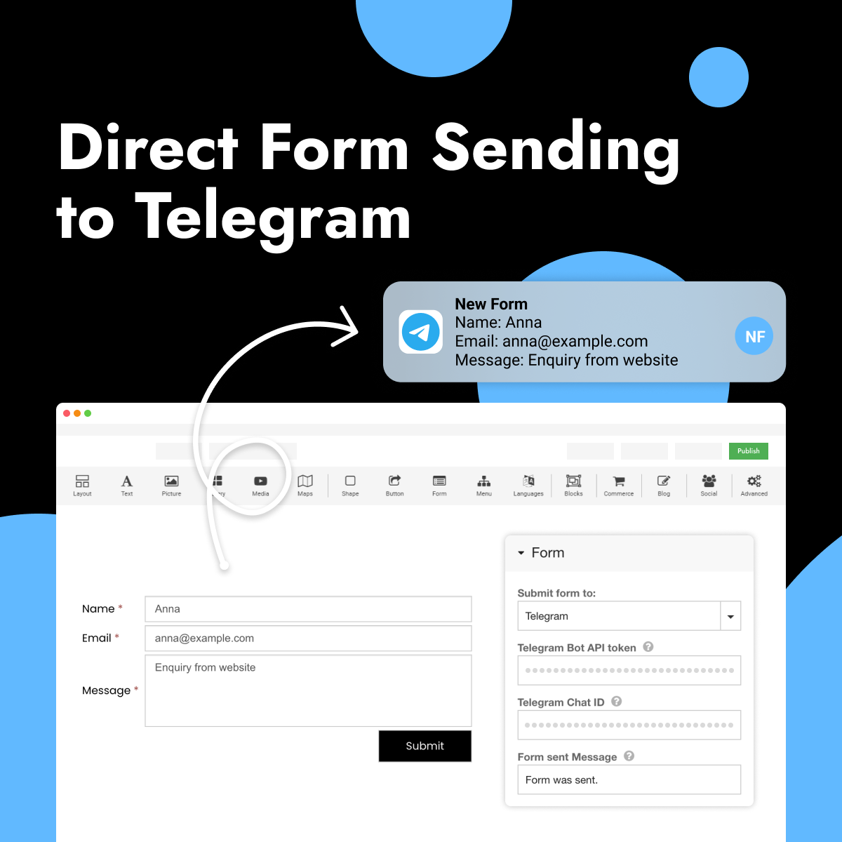 Отправка формы в Telegram чат через баннер